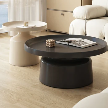 נורדי אסתטי קפה שולחן מתכת מינימליסטי מעצב מודרנית חמוד השולחן העגול בצד השחור לבן מסה Auxiliar ריהוט הבית